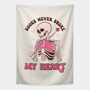 Books Never Broke My Heart Funny Skeleton Tapestry