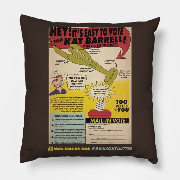 Vote For Kat! - Retro Leaflet Pillow by SurfinAly Design 