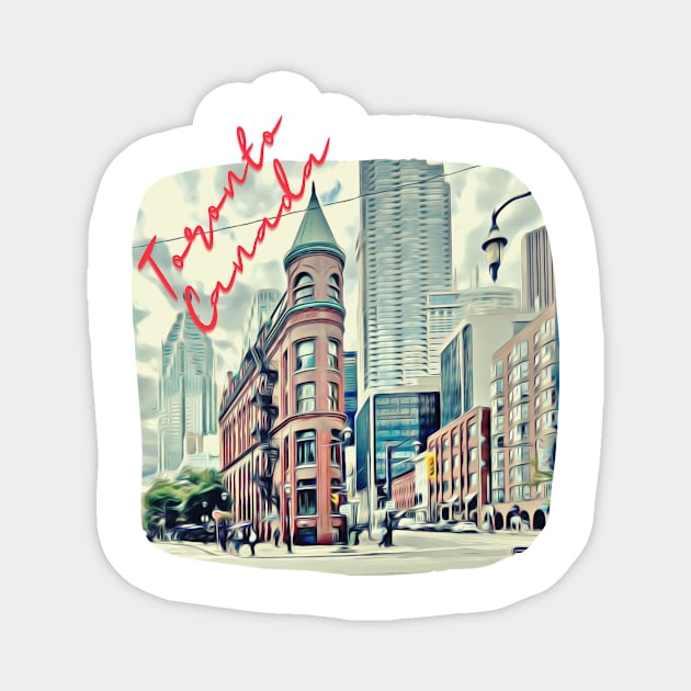 Toronto Canada Downtown Painting Magnet by YegMark