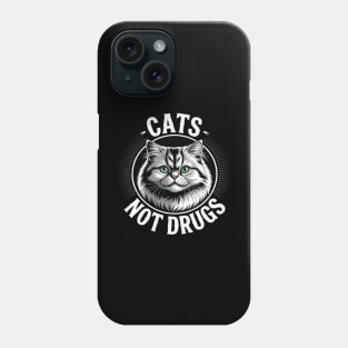 Cats Not Drugs Munchkin British Longhair Phone Case