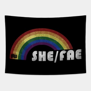 Grunge LGBT+ Pride - She/Fae Pronouns Tapestry