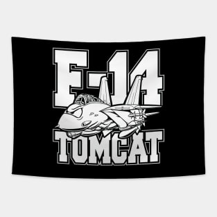 F-14 Tomcat Classic Fighter Jet Aircraft Cartoon Tapestry