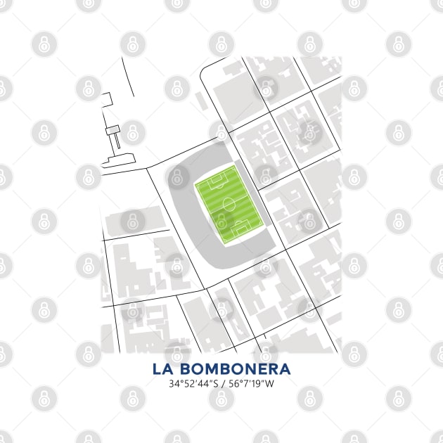 La Bombonera Map Design by TopFootballStadiums