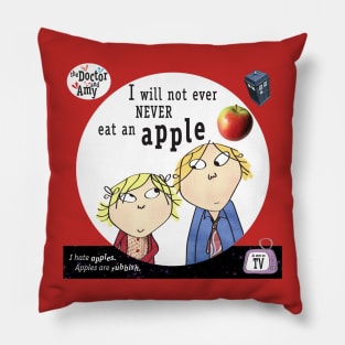 The Doctor & Amy - I will not ever never eat an apple Pillow