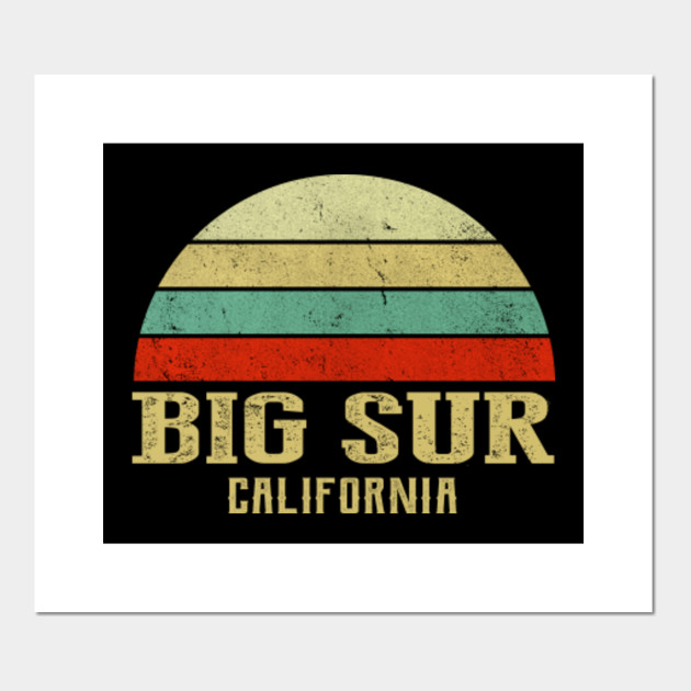 California Vintage Retro Sunset Big Sur Ca Shirt Big Sur City Posters And Art Prints Teepublic