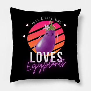 Just A Girl Who Loves Eggplants Colorful Cute Pillow