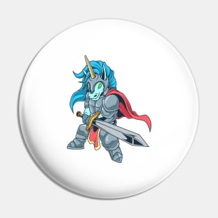 In armor with long sword - Unicorn Pin