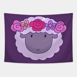 Flower Crown Sheep Face Tapestry