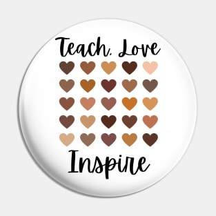 Teach love inspire melanin hearts Pin