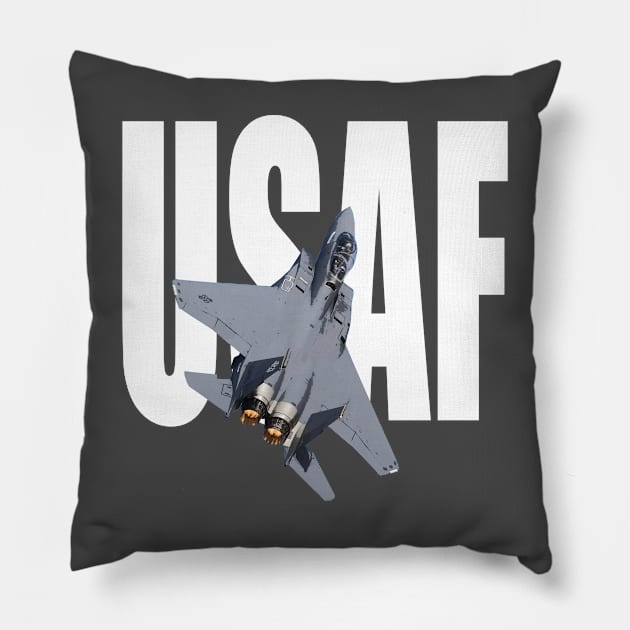 USAF F-15 STRIKE EAGLE FIGHTER PLANE Pillow by Dirty Custard Designs 