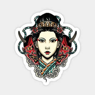 Oni Mask Geisha Queen Magnet