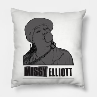 Missy elliott // Black Retro Pillow