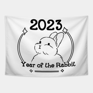 Year of the rabbit 2023 black Tapestry