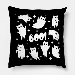 Boo Halloween Cat Ghosts Pillow