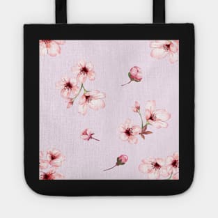 Cherry blossoms in pink background Tote