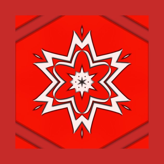 Bright Red Kaleidoscope Pattern (Seamless) 3 by Swabcraft