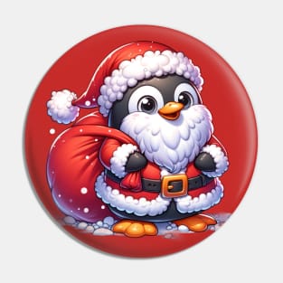 Santa Penguin Pin