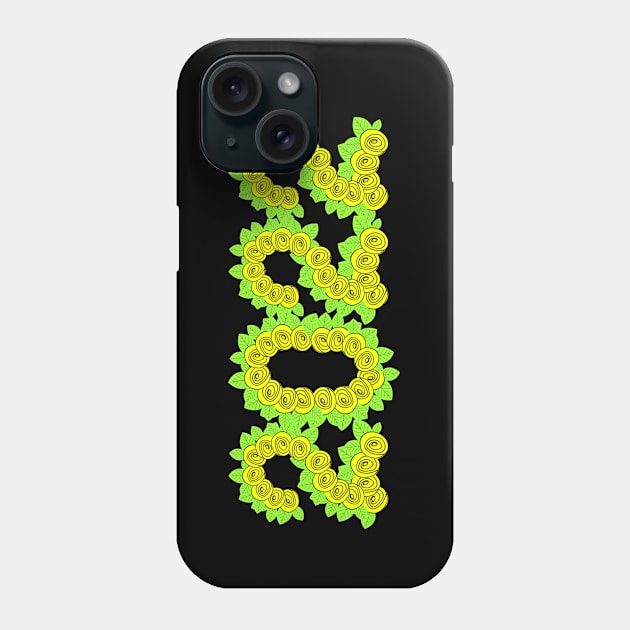 2022 created with yellow roses and green leaves Phone Case by Blue Butterfly Designs 