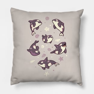 Jelly bean orcas Pillow