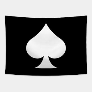 Minimal Spades Card White version (Front Print Only) Tapestry