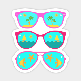 Summer Vacation Cool Beach Sunglasses Magnet