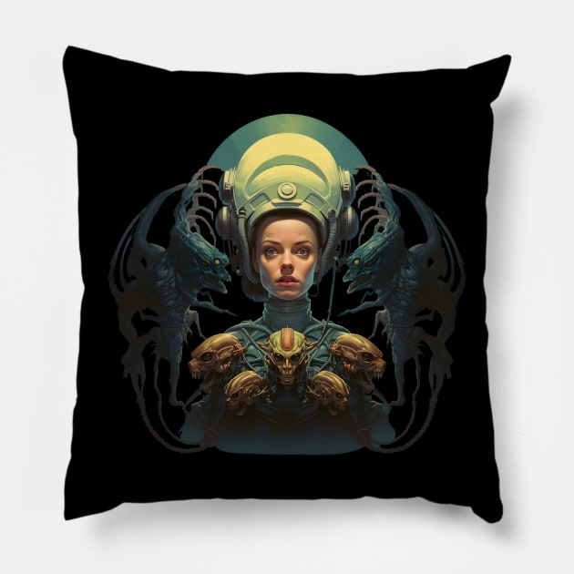 Alien Queen: Unintentional Monarch Pillow by AlienQueenApparel