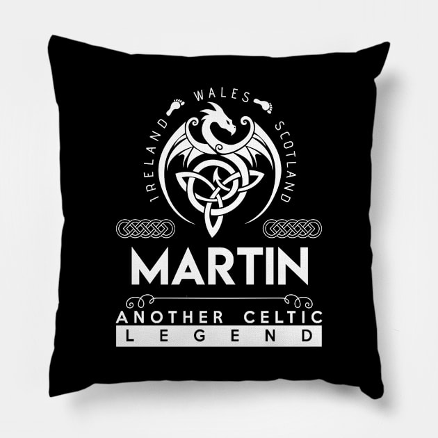 Martin Name T Shirt - Another Celtic Legend Martin Dragon Gift Item Pillow by harpermargy8920