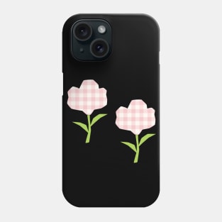 Pink Gingham Flower Design Phone Case