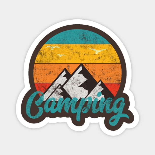 Vintage Camp Camping Magnet by vladocar