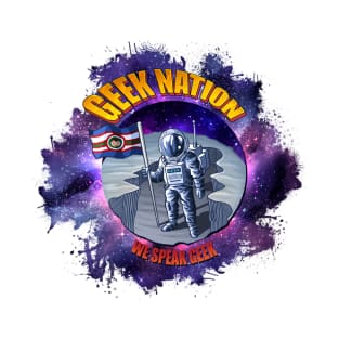 Geek Nation, Astronaut on Moon v2 T-Shirt