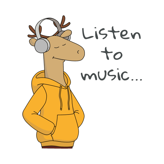 Deer listening the Music by by me art