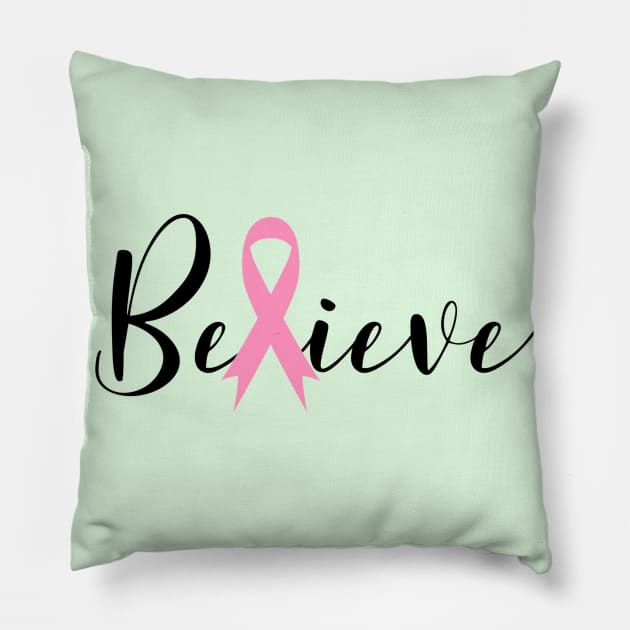 Cancer Believe Pillow by Shop Ovov