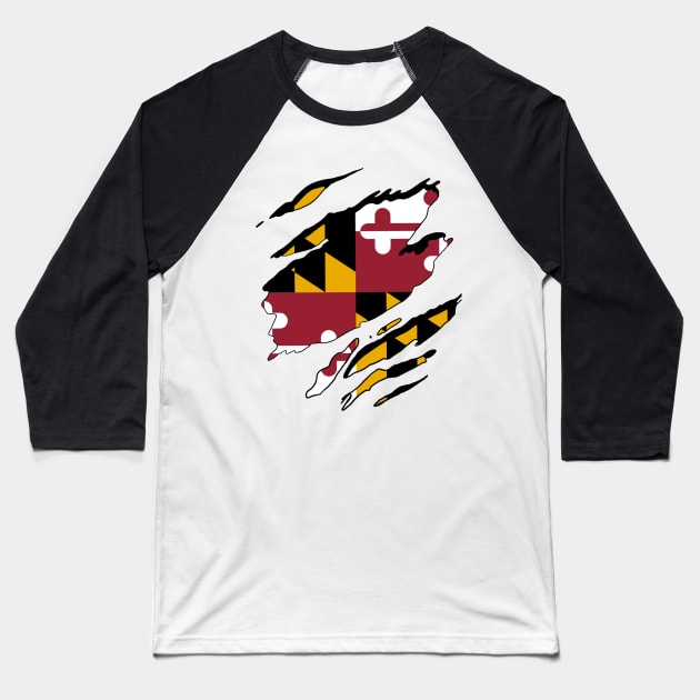 rk33l4n Maryland Flag Rip Away Long Sleeve T-Shirt