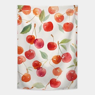 Red Cherries Fruit Boho Cute Pattern Tapestry