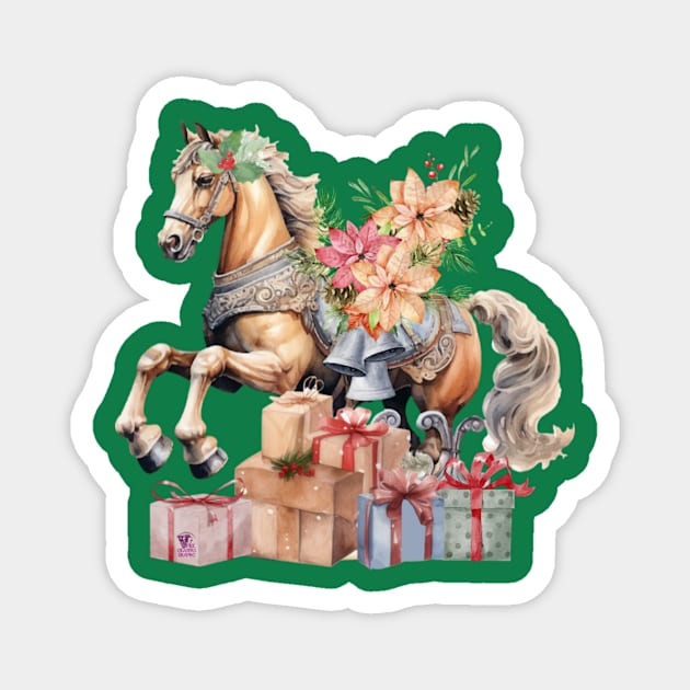 Christmas rocking horse Magnet by Viper Unconvetional Concept