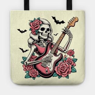 skull girls rock hard Tote