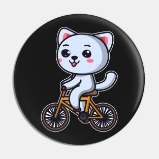 Cat Riding Bicycle Cat design gifts for women graphic Pin