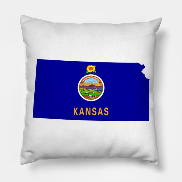 Kansas Map flag Pillow by maro_00