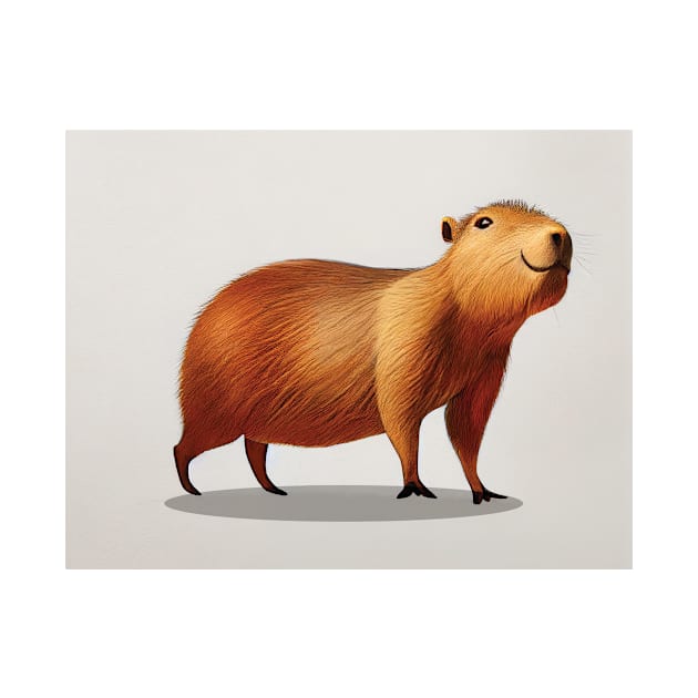 Cute Friendly Capybara by Geminiartstudio