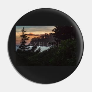 Explore; Pacific Northwest Beach Sunset Pin