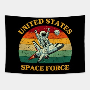 United States Space Force Astronaut Vintage Tapestry