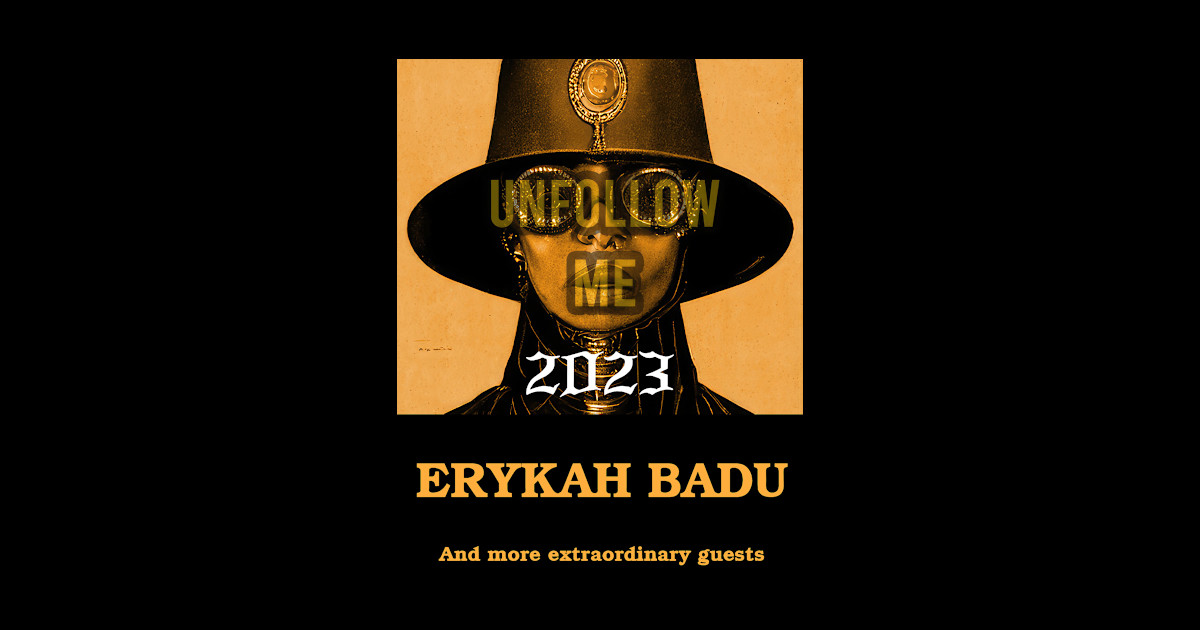 T-Shirt Erykah Badu 'Unfollow Me' - Charbon - 100% Coton - Tailles S à 5XL