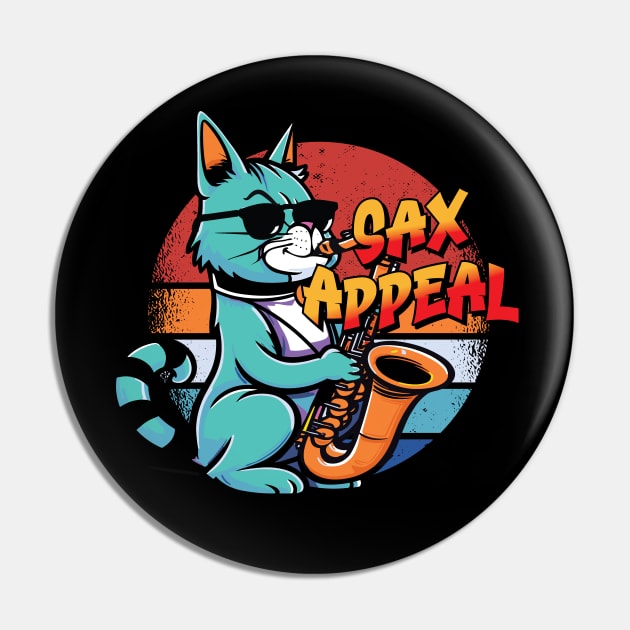 Sax Appeal - For Saxophone Players and Fans Pin by Graphic Duster