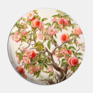 Peach trees and blossoms III Pin