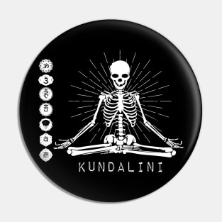 Skeleton Meditating Yoga Chakras Kundalini Pin