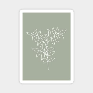 Sage Green, Plant Line Art Illustration Magnet