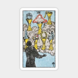 Seven of cups tarot card (distressed) Magnet