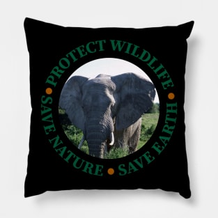 Wildlife Conservation Earth Day Elephants Pillow