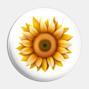 Sunflower Graphic Art Print Pin