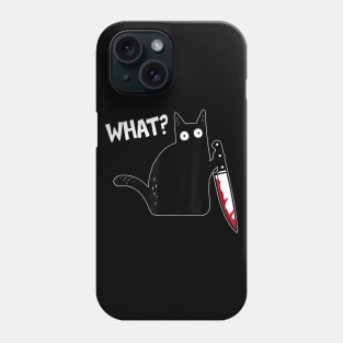 What Murderous Cat Holding Knife Funny Halloween Costume Phone Case